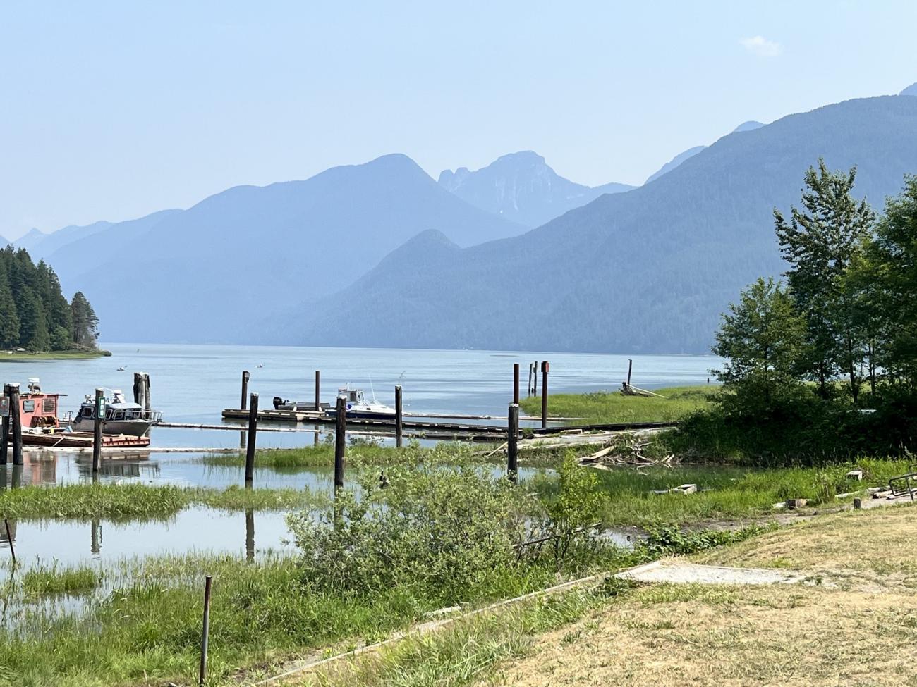 Looking at the south end of Pitt lake from the boat launch area
