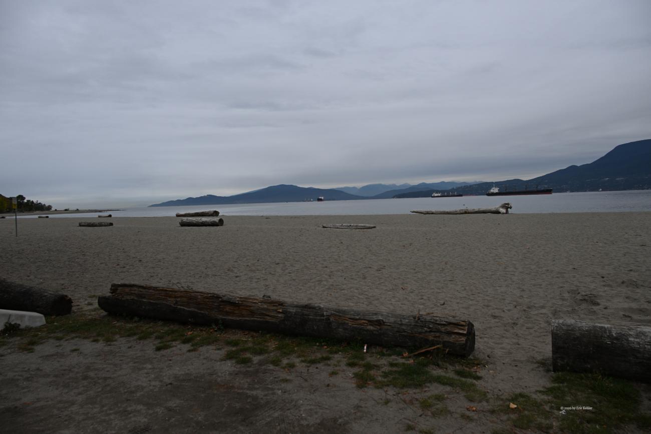 Looking across Locarno Beach to the Northshore and Bowen Island