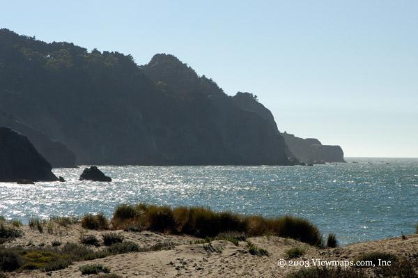 The shoreline is quite rugged at this point, not at all what one expects of the California coast.