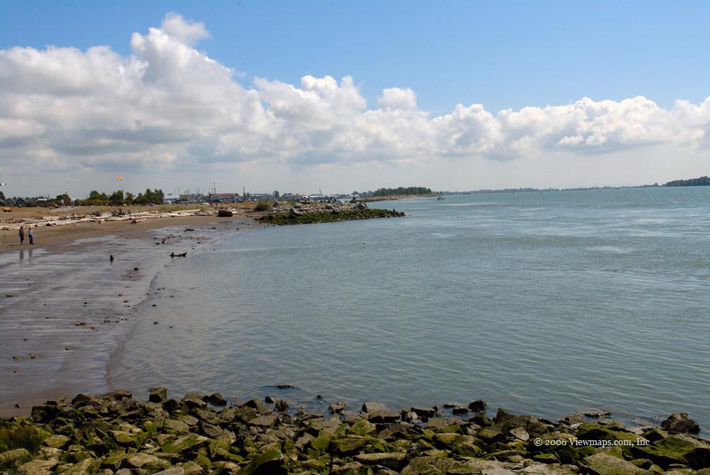 Looking East up the south arm of the Fraser River.