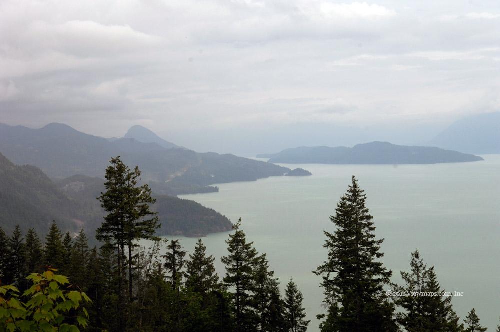 Looking north, up the western shore of Harrison Lake