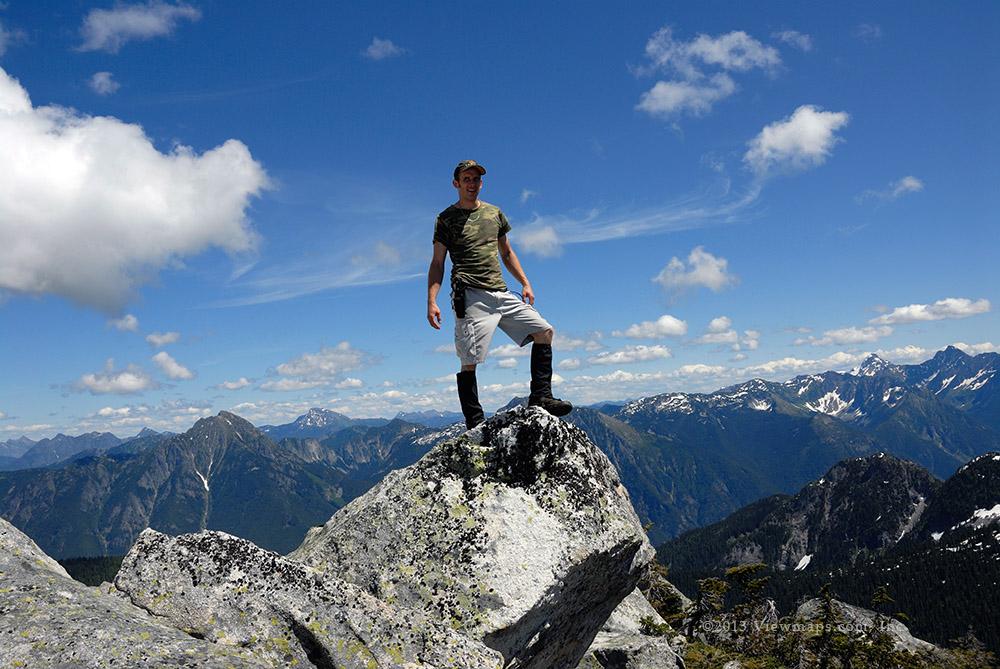 Geoff enjoying the view from the summit of Mt Hansen