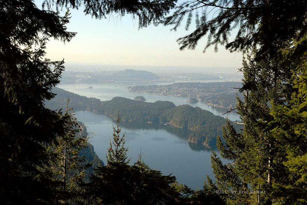 Looking South-West from the viewpoint. Indian Arm and Vancouver