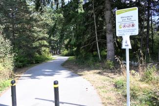 The footpath into the heart of the park