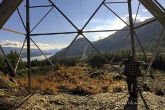 Geoff surveying the valley for a buck