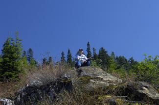 Here I am surveying the valley beyond the truck