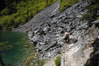 Carolyn makes it across the Talus
