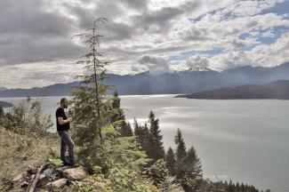 Geoff enjoying a view of Harrison lake