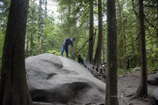 Climbing a big rock