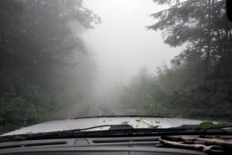 Driving back down, the cloud had gotten quite thick and dark