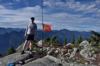 John Bell at the summit of Mount Seymour