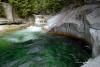 The emerald pool just abive the falls